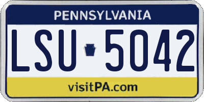 PA license plate LSU5042