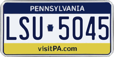PA license plate LSU5045