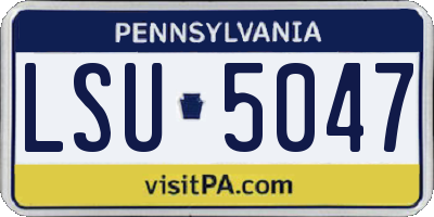 PA license plate LSU5047