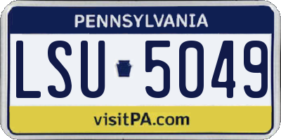 PA license plate LSU5049
