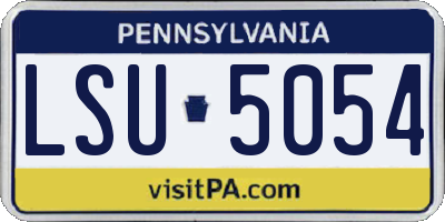 PA license plate LSU5054