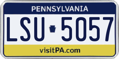 PA license plate LSU5057