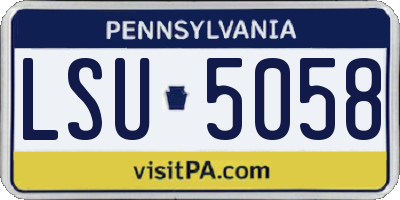 PA license plate LSU5058