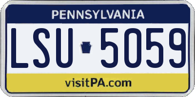 PA license plate LSU5059