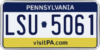 PA license plate LSU5061