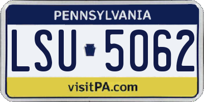 PA license plate LSU5062