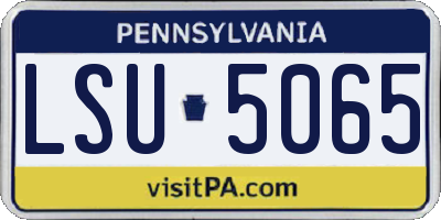 PA license plate LSU5065