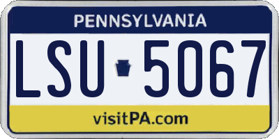 PA license plate LSU5067