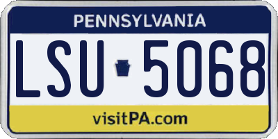PA license plate LSU5068