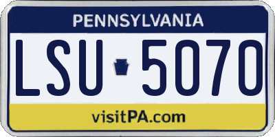 PA license plate LSU5070