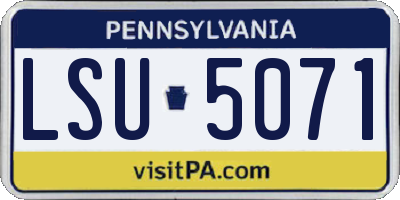 PA license plate LSU5071