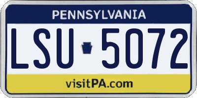 PA license plate LSU5072