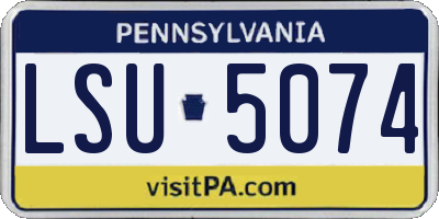 PA license plate LSU5074
