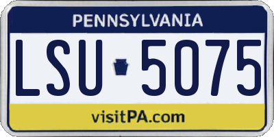 PA license plate LSU5075