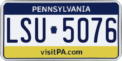 PA license plate LSU5076