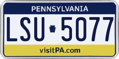PA license plate LSU5077