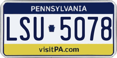 PA license plate LSU5078
