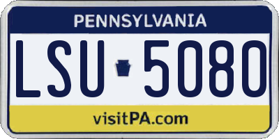 PA license plate LSU5080