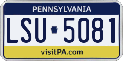 PA license plate LSU5081