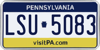 PA license plate LSU5083