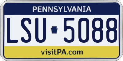 PA license plate LSU5088