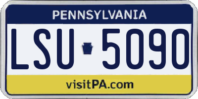 PA license plate LSU5090