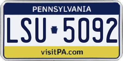 PA license plate LSU5092