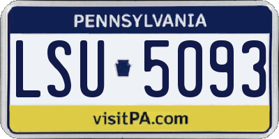 PA license plate LSU5093