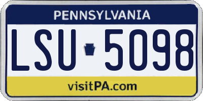 PA license plate LSU5098