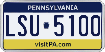 PA license plate LSU5100