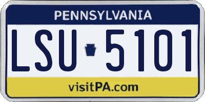 PA license plate LSU5101