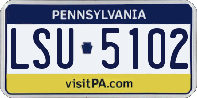 PA license plate LSU5102