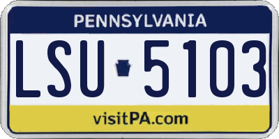 PA license plate LSU5103