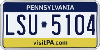 PA license plate LSU5104