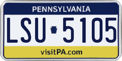 PA license plate LSU5105