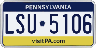 PA license plate LSU5106