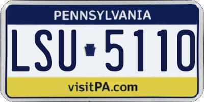 PA license plate LSU5110