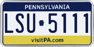 PA license plate LSU5111