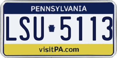 PA license plate LSU5113