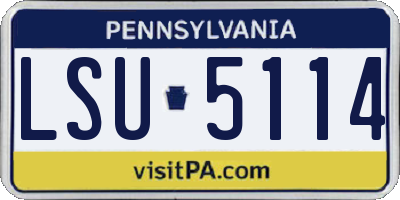 PA license plate LSU5114