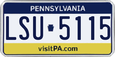PA license plate LSU5115