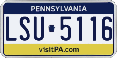 PA license plate LSU5116