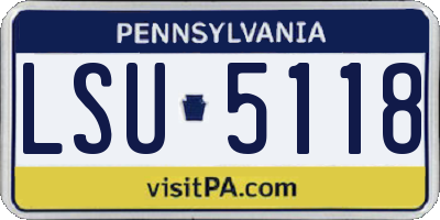 PA license plate LSU5118