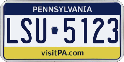 PA license plate LSU5123