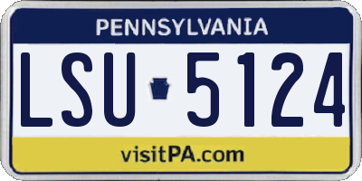 PA license plate LSU5124
