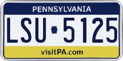 PA license plate LSU5125