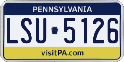 PA license plate LSU5126