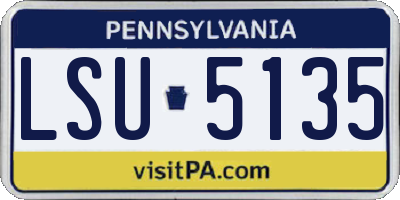 PA license plate LSU5135