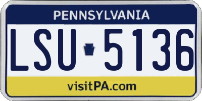 PA license plate LSU5136