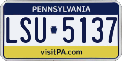 PA license plate LSU5137